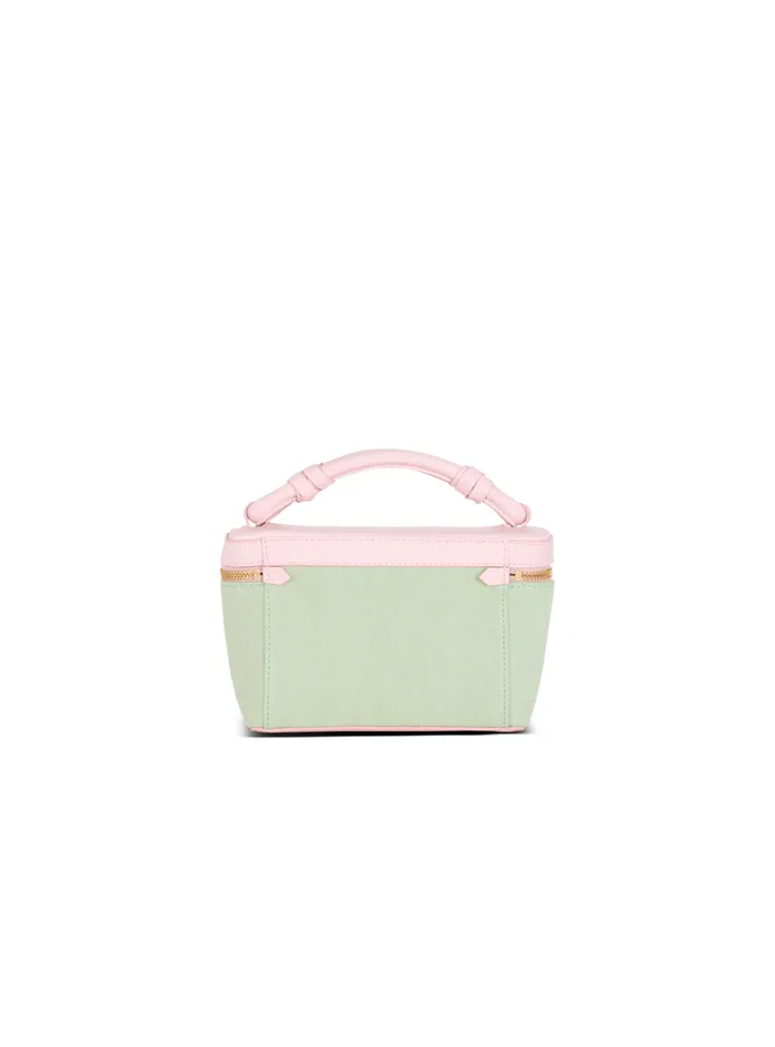 BArmy Vanity Case In Canvas And Leather Green Women Balmain Handbags