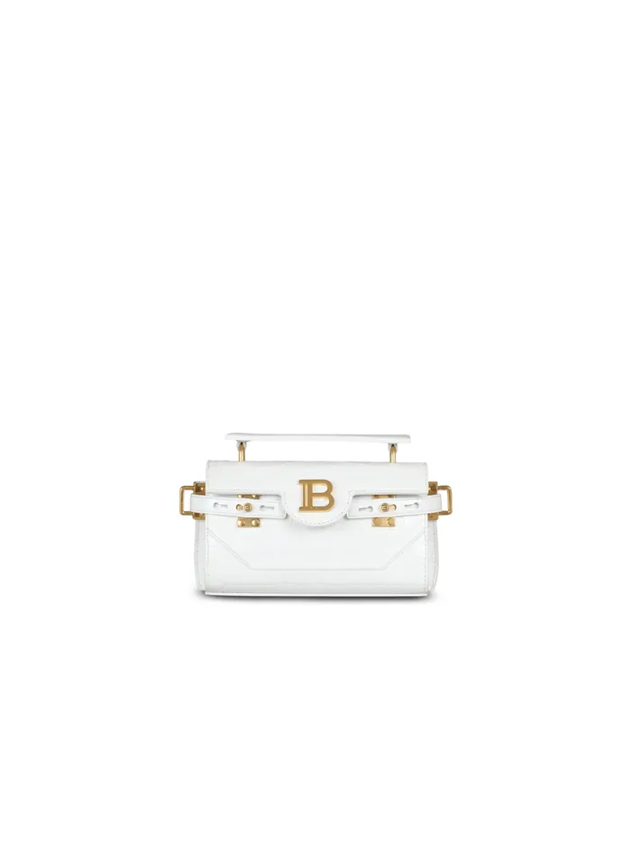 BBuzz 19 Bag In Crocodile Effectembossed Leather White Women Balmain Handbags