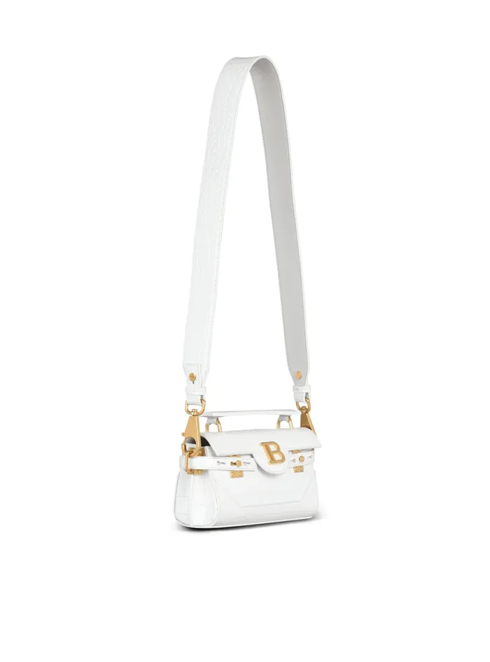 BBuzz 19 Bag In Crocodile Effectembossed Leather White Women Balmain Handbags