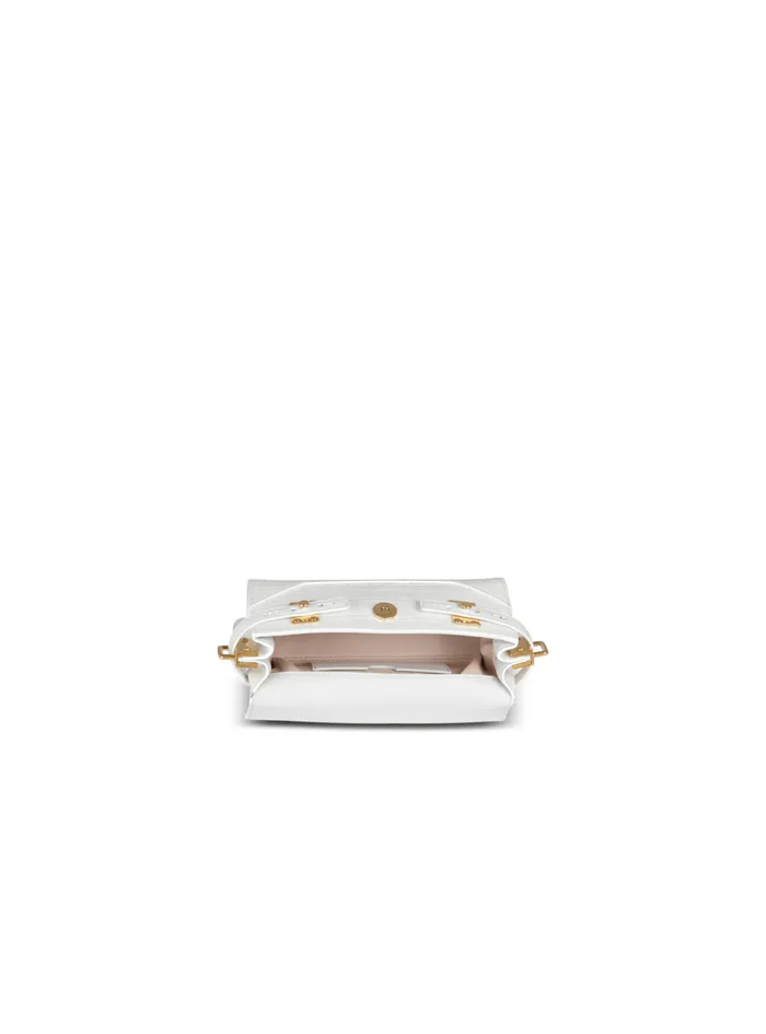 BBuzz 19 Bag In Crocodile Effectembossed Leather White Women Balmain Handbags