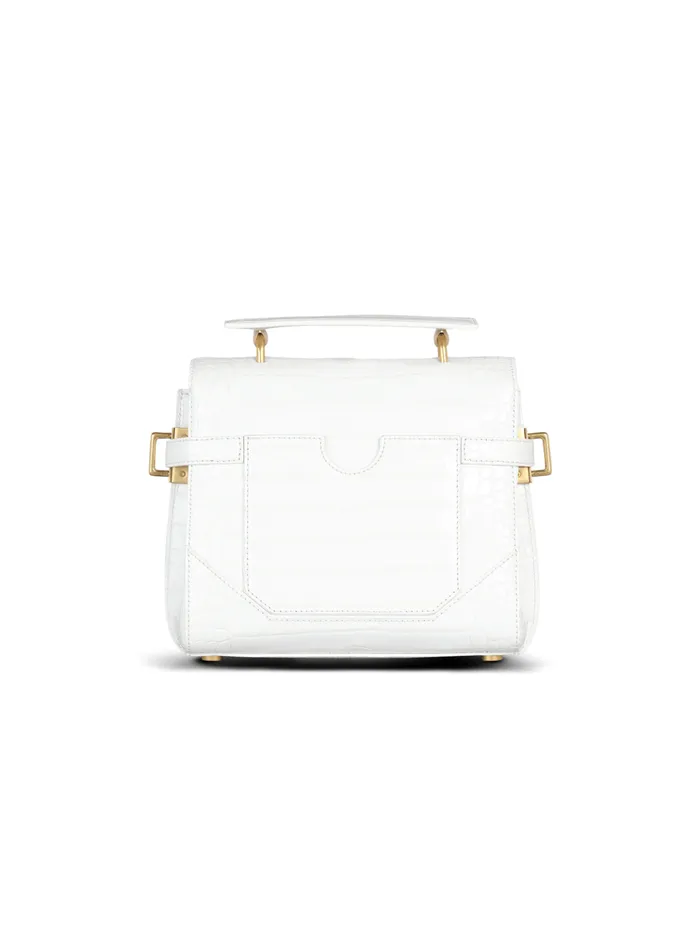 BBuzz 23 Bag In Crocodile Effectembossed Leather White Women Balmain Handbags