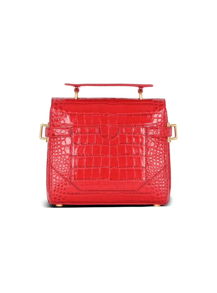 BBuzz 23 Bag In Crocodileprint Leather Red Women Balmain Handbags