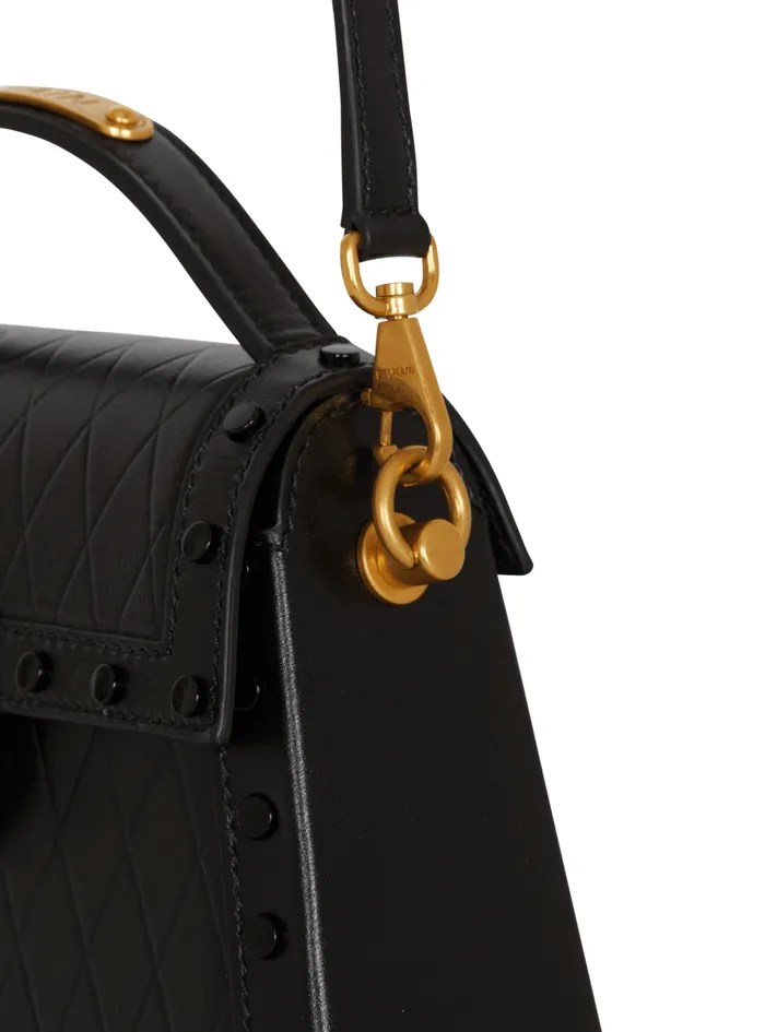 BBuzz Dynasty Bag In Diamondembossed Calfskin Black Women Balmain Handbags
