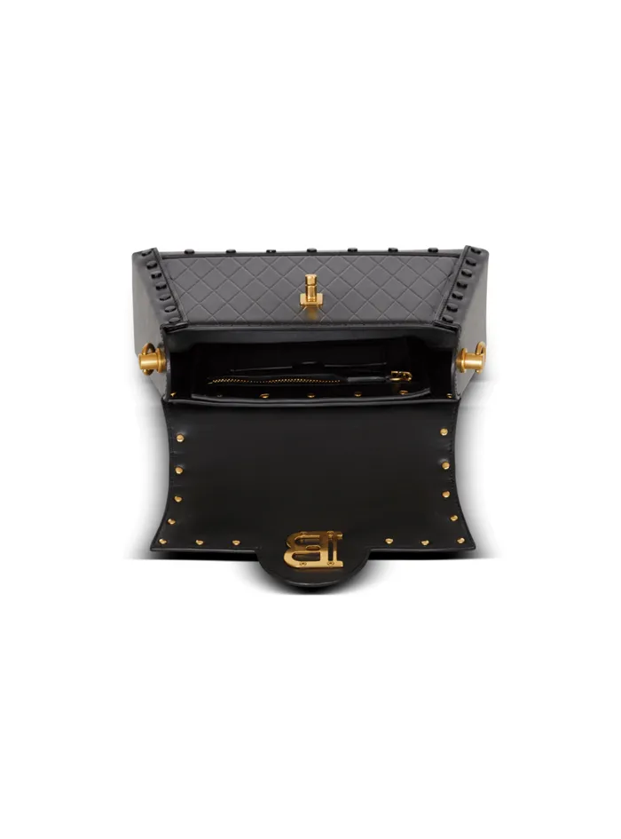 BBuzz Dynasty Bag In Diamondembossed Calfskin Black Women Balmain Handbags