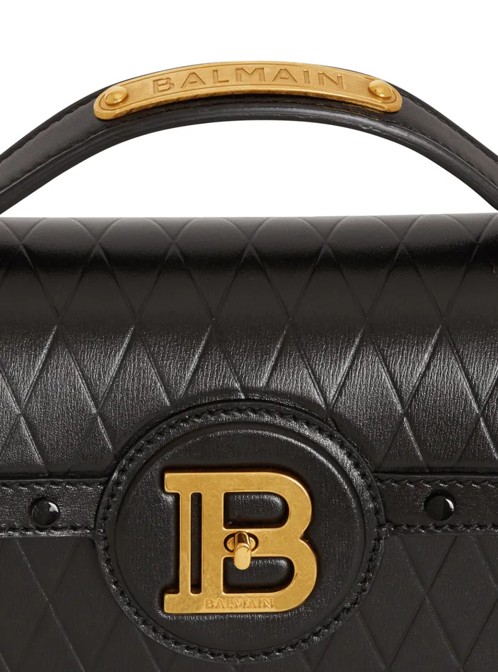 BBuzz Dynasty Bag In Diamondembossed Calfskin Black Women Balmain Handbags