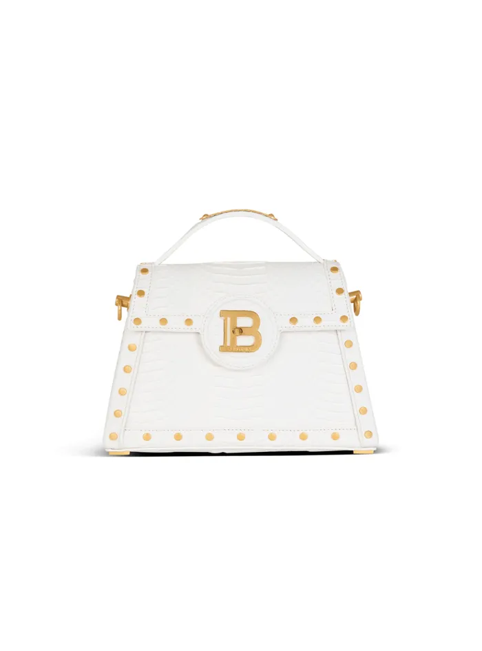 BBuzz Dynasty Bag In Snakeskin Leather White Women Balmain Handbags