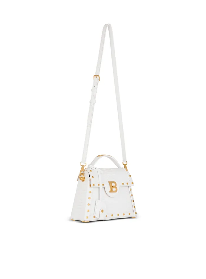 BBuzz Dynasty Bag In Snakeskin Leather White Women Balmain Handbags