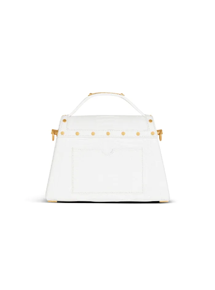 BBuzz Dynasty Bag In Snakeskin Leather White Women Balmain Handbags