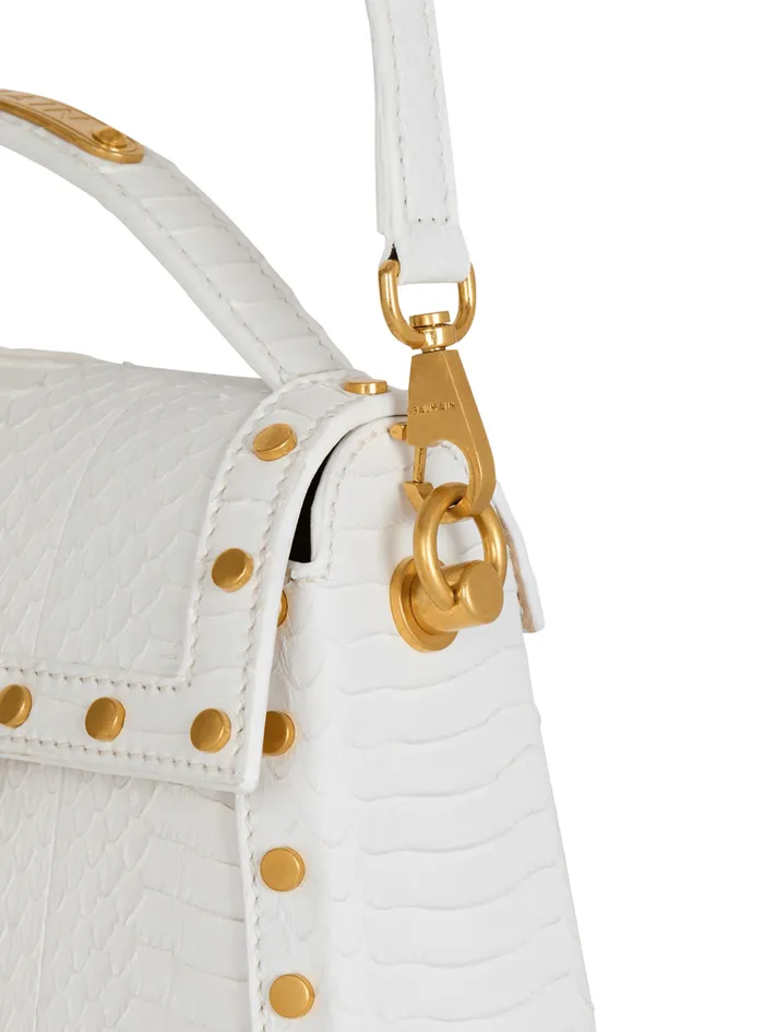 BBuzz Dynasty Bag In Snakeskin Leather White Women Balmain Handbags