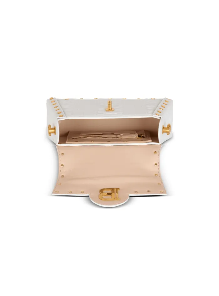 BBuzz Dynasty Bag In Snakeskin Leather White Women Balmain Handbags