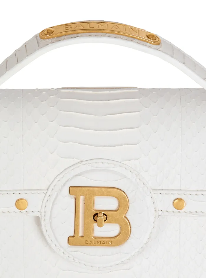 BBuzz Dynasty Bag In Snakeskin Leather White Women Balmain Handbags