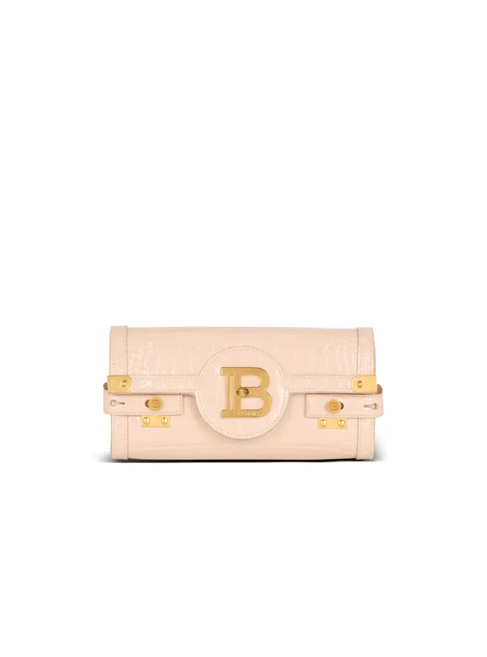 BBuzz Pouch 23 In Crocodileembossed Calfskin Beige Women Balmain Crossbody Bags
