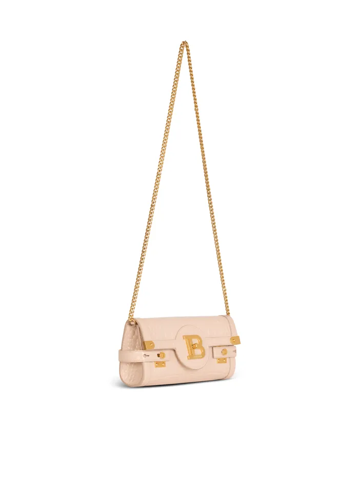 BBuzz Pouch 23 In Crocodileembossed Calfskin Beige Women Balmain Crossbody Bags