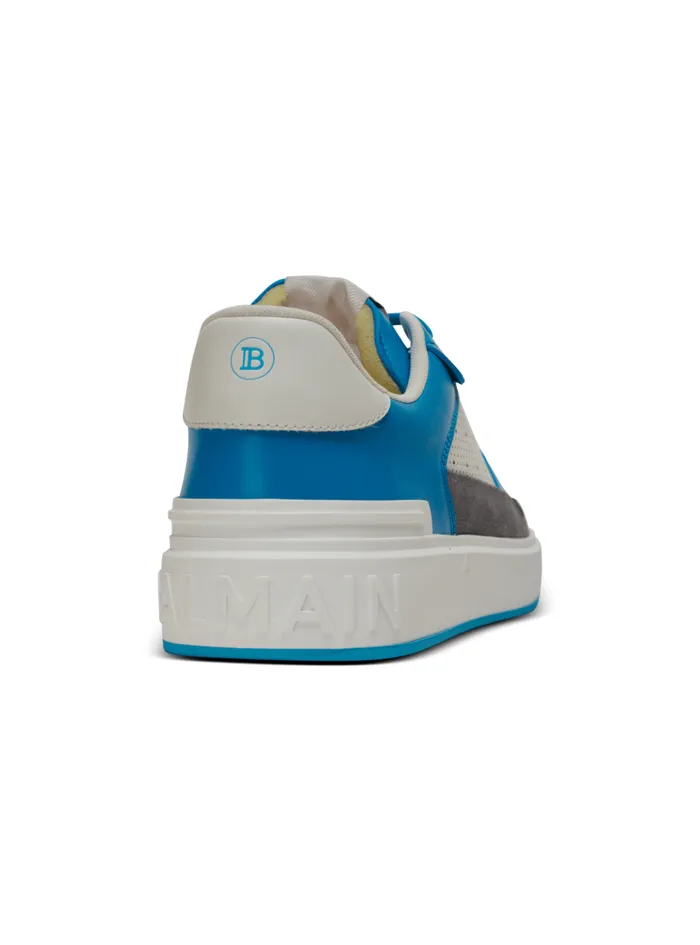 BCourt Flip Sneakers In Calfskin And Suede Blue Men Balmain Sneakers