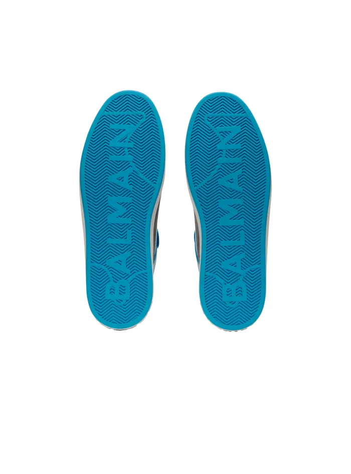 BCourt Flip Sneakers In Calfskin And Suede Blue Men Balmain Sneakers