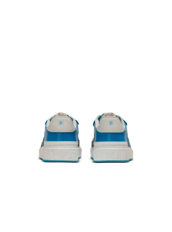 BCourt Flip Sneakers In Calfskin And Suede Blue Men Balmain Sneakers