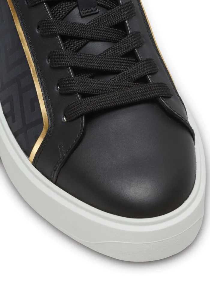 BCourt Monogrammed Nylon And Leather Sneakers Black Women Balmain Sneakers