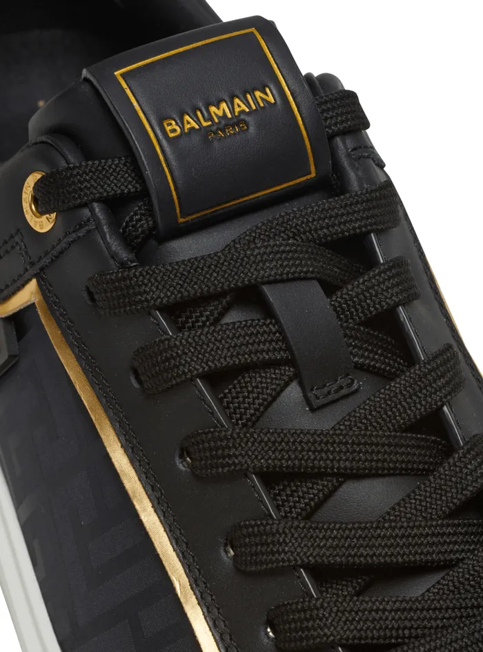 BCourt Monogrammed Nylon And Leather Sneakers Black Women Balmain Sneakers