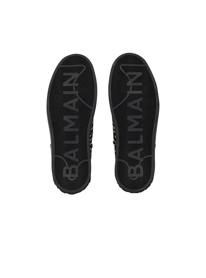 BCourt Trainers With Jacquard Monogram Black Men Balmain Sneakers