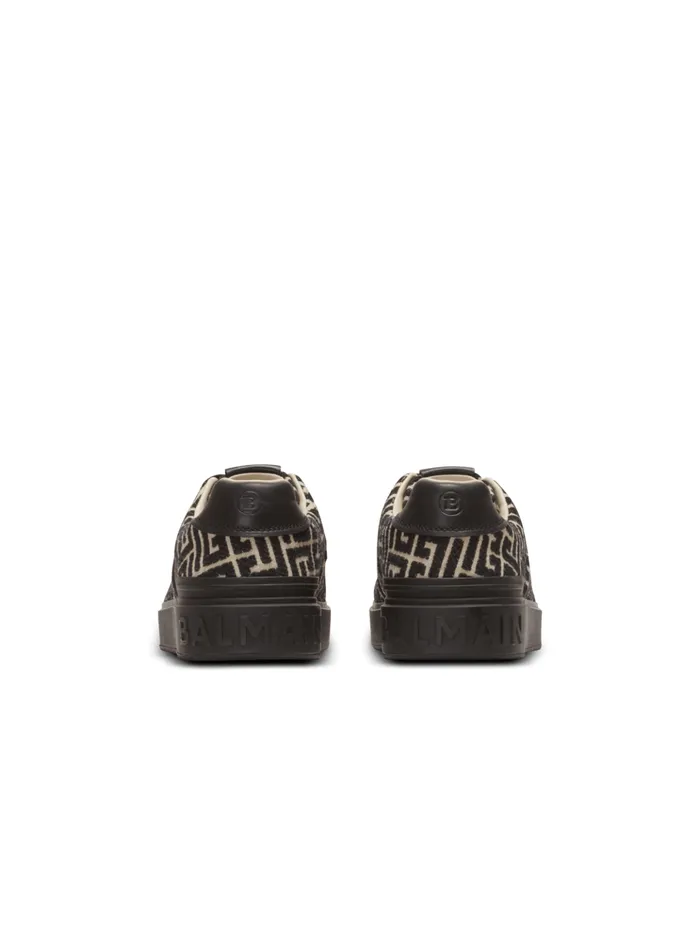 BCourt Trainers With Jacquard Monogram Black Men Balmain Sneakers