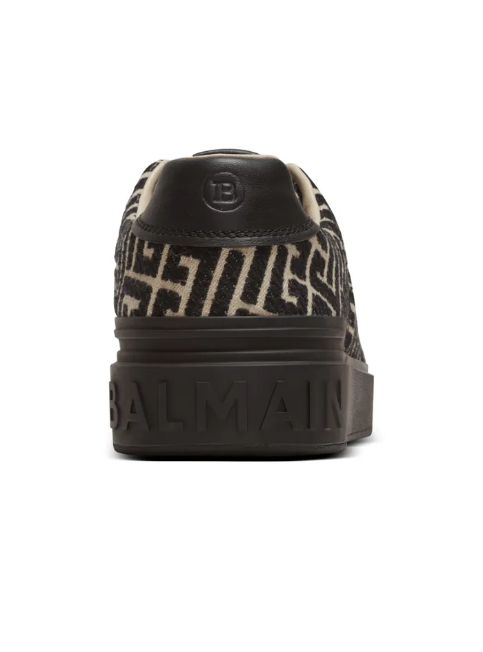 BCourt Trainers With Jacquard Monogram Black Men Balmain Sneakers