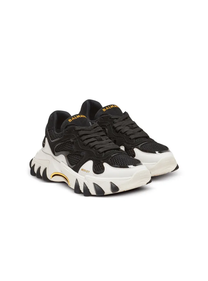 BEast Trainers In Leather Suede And Mesh Black Women Balmain Sneakers