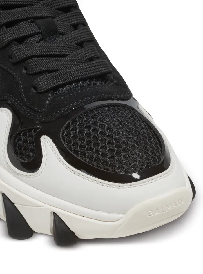 BEast Trainers In Leather Suede And Mesh Black Women Balmain Sneakers