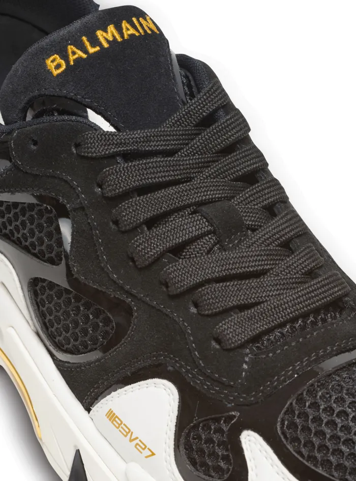 BEast Trainers In Leather Suede And Mesh Black Women Balmain Sneakers