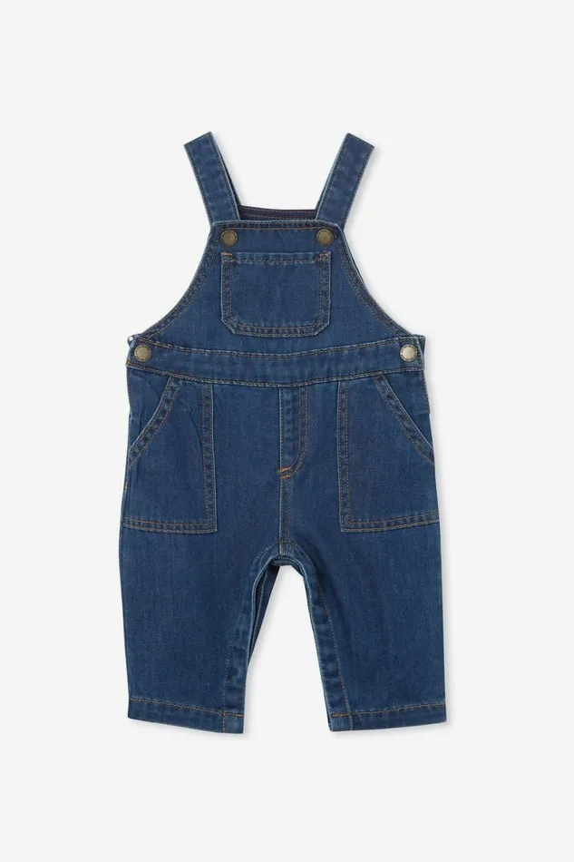 Baby Bottoms Cotton On Seth Denim Overall Sorrento Dark Blue