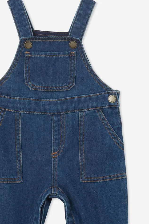 Baby Bottoms Cotton On Seth Denim Overall Sorrento Dark Blue