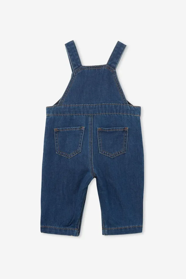Baby Bottoms Cotton On Seth Denim Overall Sorrento Dark Blue