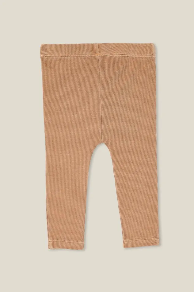 Baby Bottoms Cotton On The Row Rib Skinny Legging Taupy Brown Wash