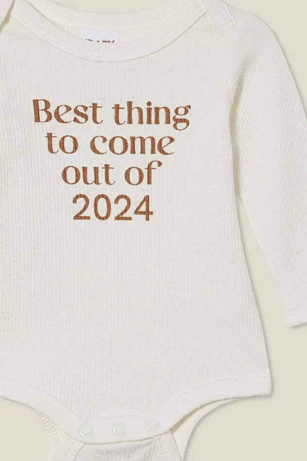Baby Rompers and All In Ones Cotton On Organic Newborn Pointelle Long Sleeve Bubbysuit Milkbest Thing 2024