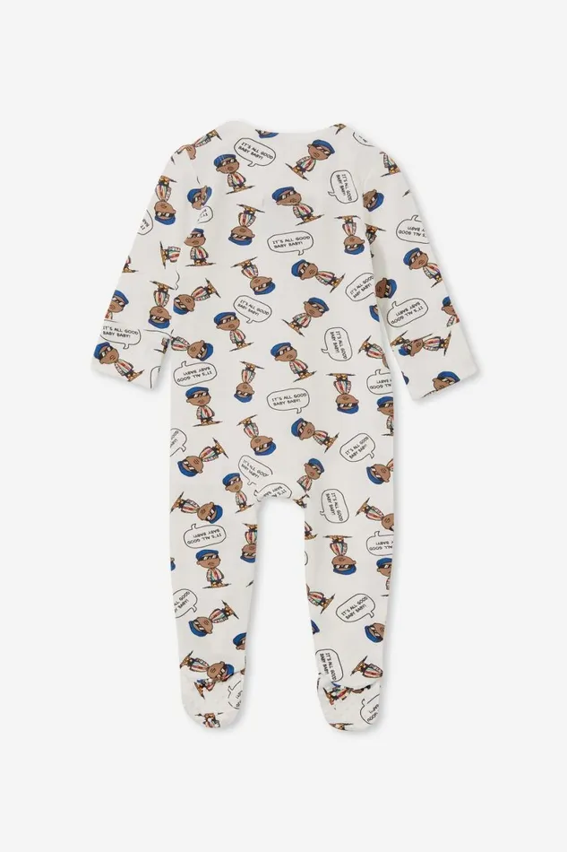 Baby Rompers and All In Ones Cotton On The Long Sleeve Zip Romper UsaLcn Lcn Mt Vanillababy Biggie All Good