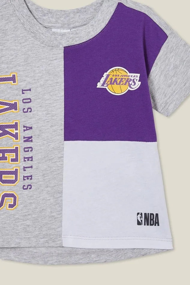 Baby Tops Jackets and Sweaters Cotton On Andie Drop Shoulder Tee Lcn Lcn Nba Cloud Marlela Lakers Colour Block