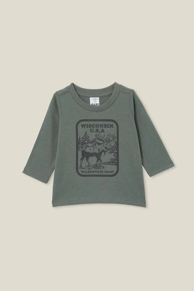 Baby Tops Jackets and Sweaters Cotton On Jamie Long Sleeve Tee Swag Greenwilderness Camp