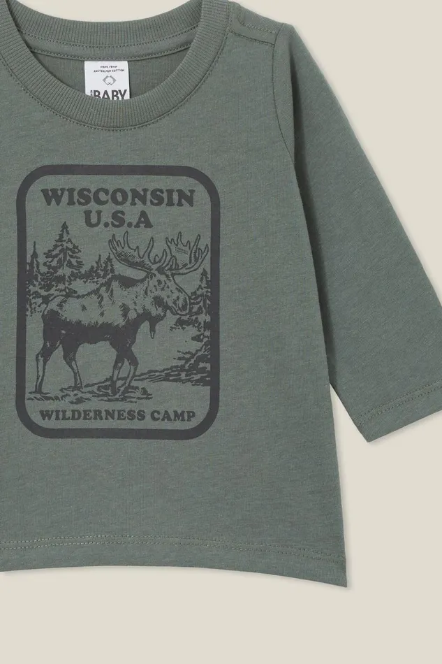 Baby Tops Jackets and Sweaters Cotton On Jamie Long Sleeve Tee Swag Greenwilderness Camp