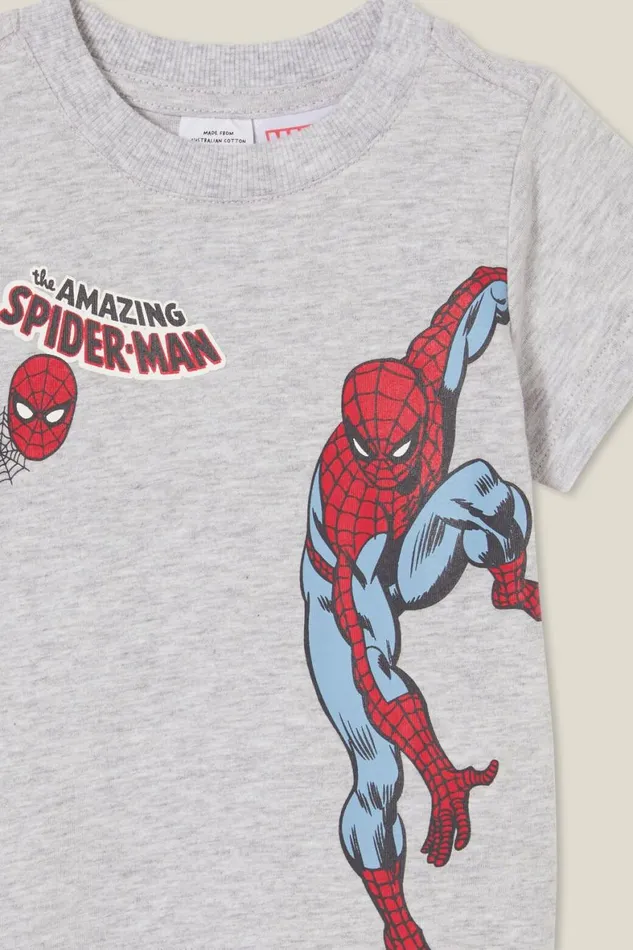 Baby Tops Jackets and Sweaters Cotton On Jamie Short Sleeve TeeLicense Lcn Mar Cloud Marlethe Amazing Spiderman Ac
