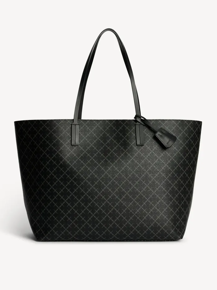 Bags Women By Malene Birger Abi Printed Tote Bag Charcoal