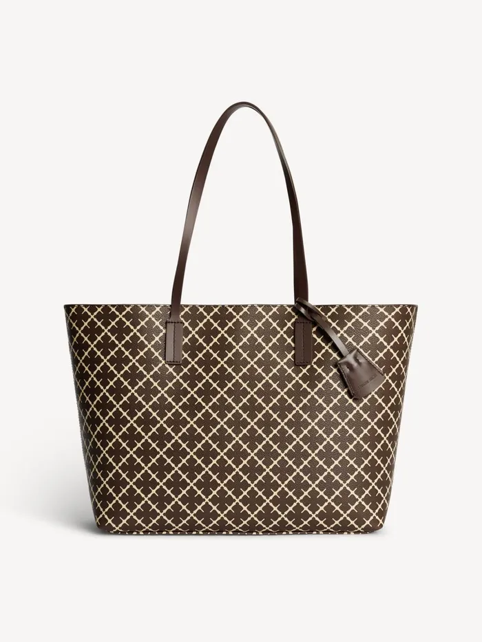 Bags Women By Malene Birger Abigail Printed Tote Bag Warm Brown