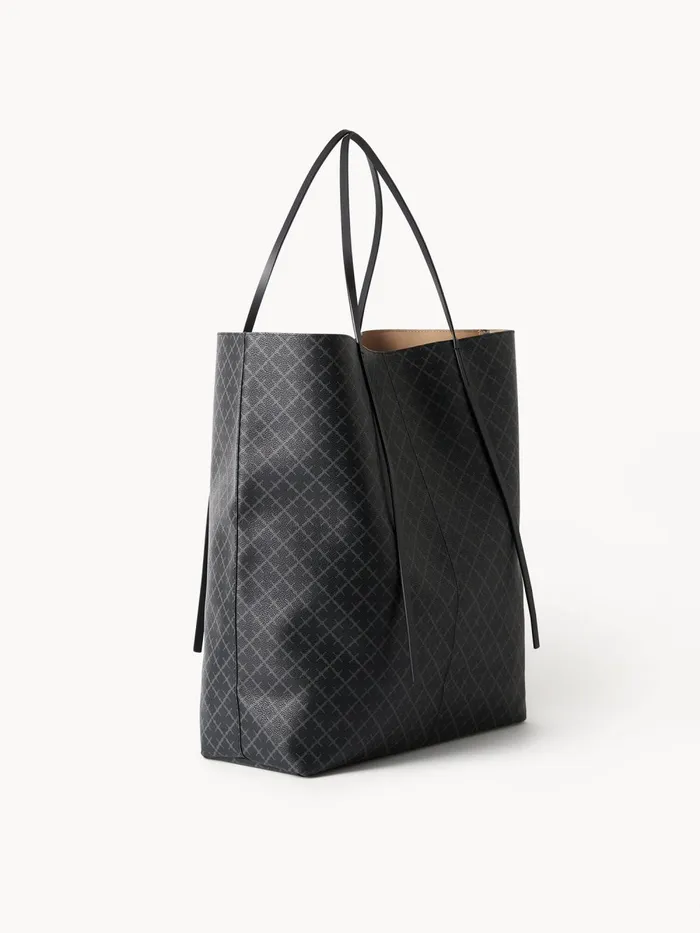 Bags Women By Malene Birger Abrille Printed Tote Bag Charcoal Bags Women By Malene Birger Abrille Printed Tote Bag Charcoal