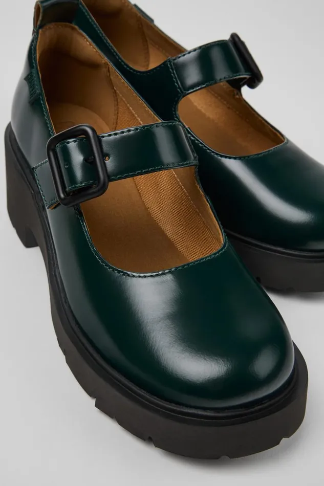 Ballerinas Women Camper Milah Green Leather Mary Jane