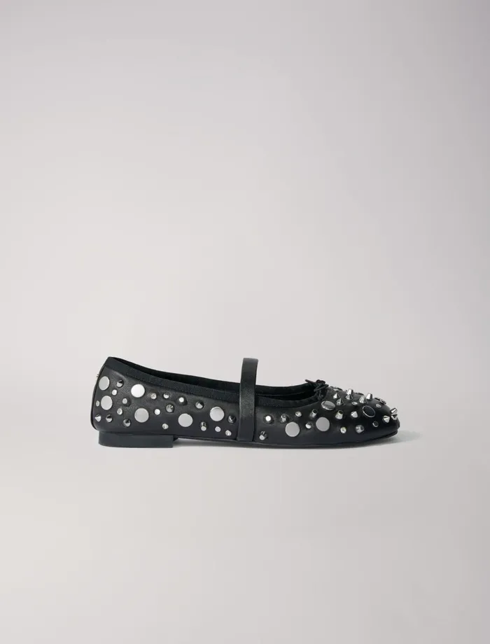 Ballerinas Women Maje Studded Ballet Flats Black