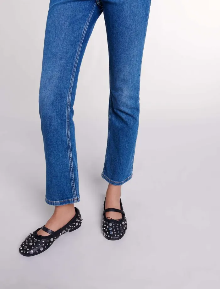 Ballerinas Women Maje Studded Ballet Flats Black