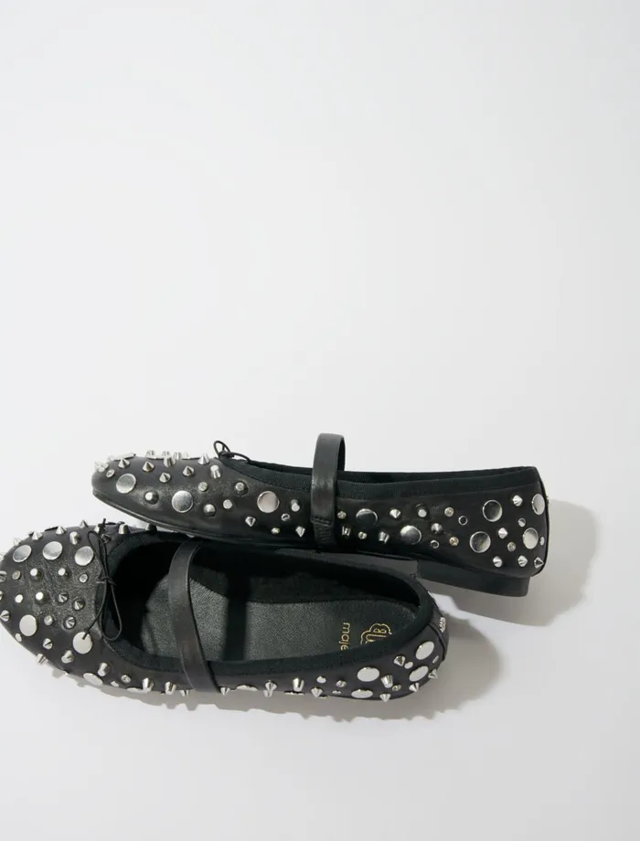 Ballerinas Women Maje Studded Ballet Flats Black