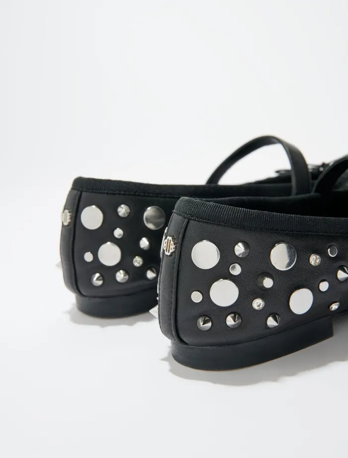 Ballerinas Women Maje Studded Ballet Flats Black