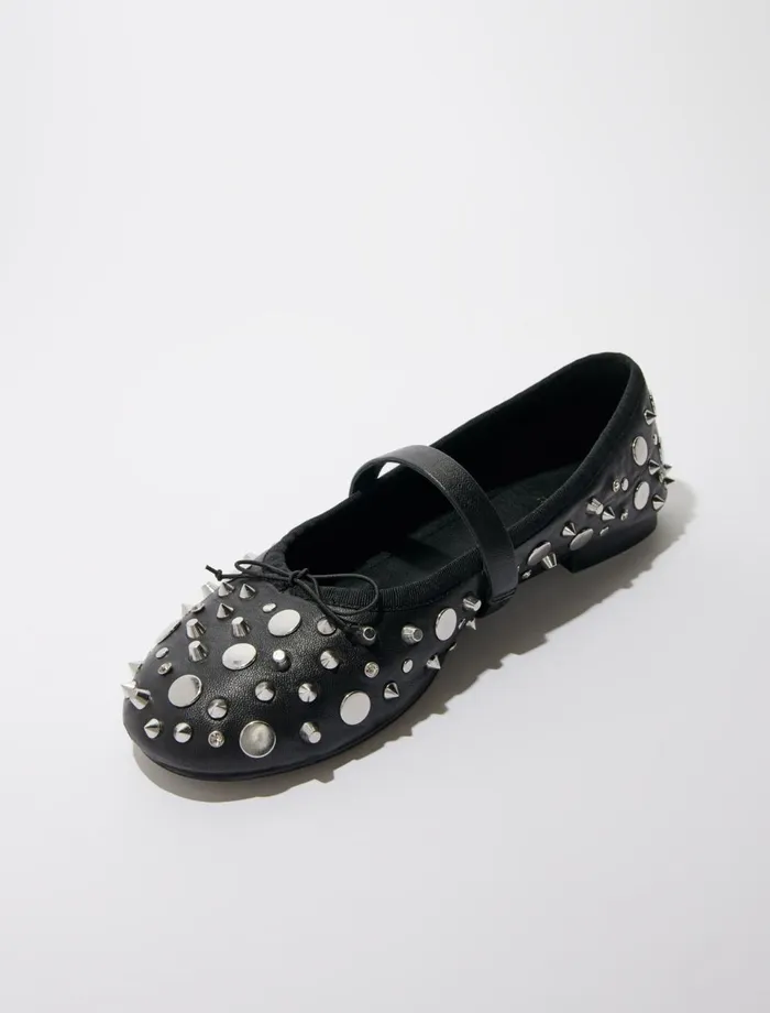 Ballerinas Women Maje Studded Ballet Flats Black
