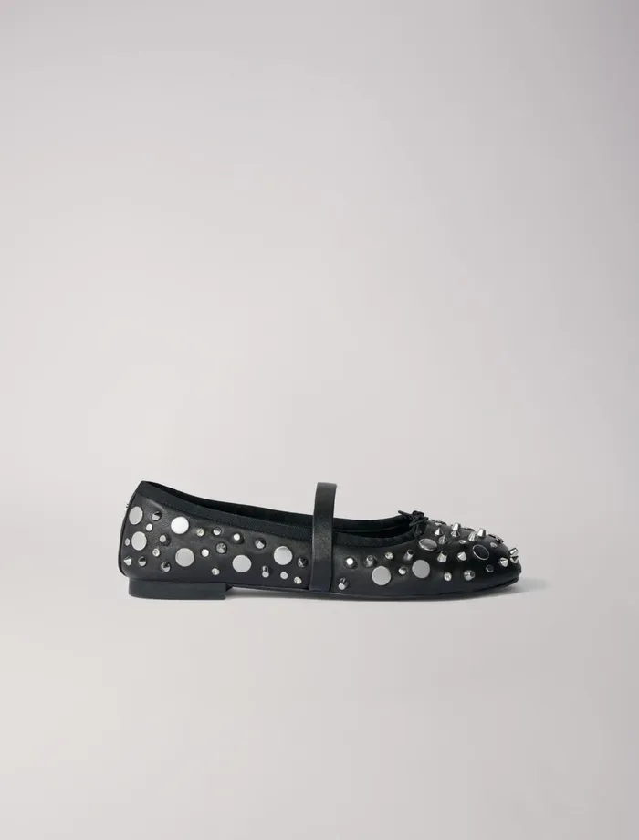 Ballerinas Women Maje Studded Ballet Flats Black