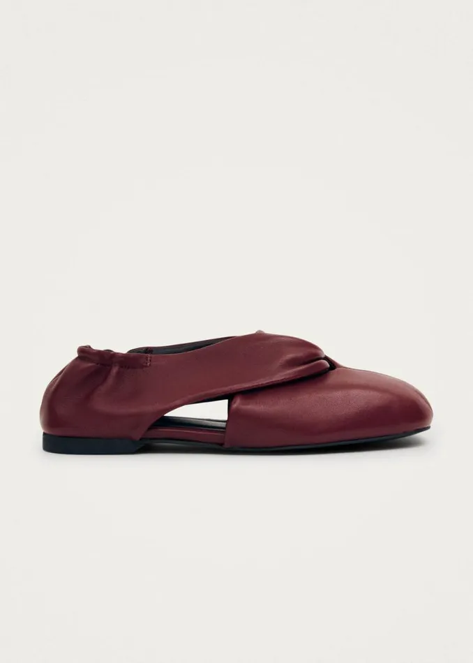 Ballet Flats Women ALOHAS Alaula Burgundy Leather Ballet Flats