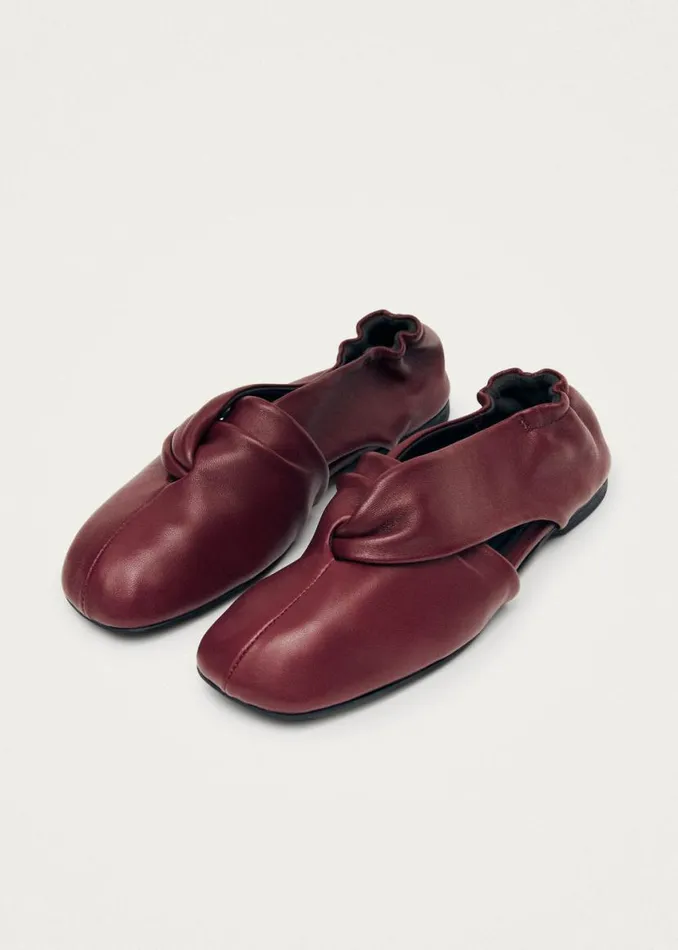 Ballet Flats Women ALOHAS Alaula Burgundy Leather Ballet Flats